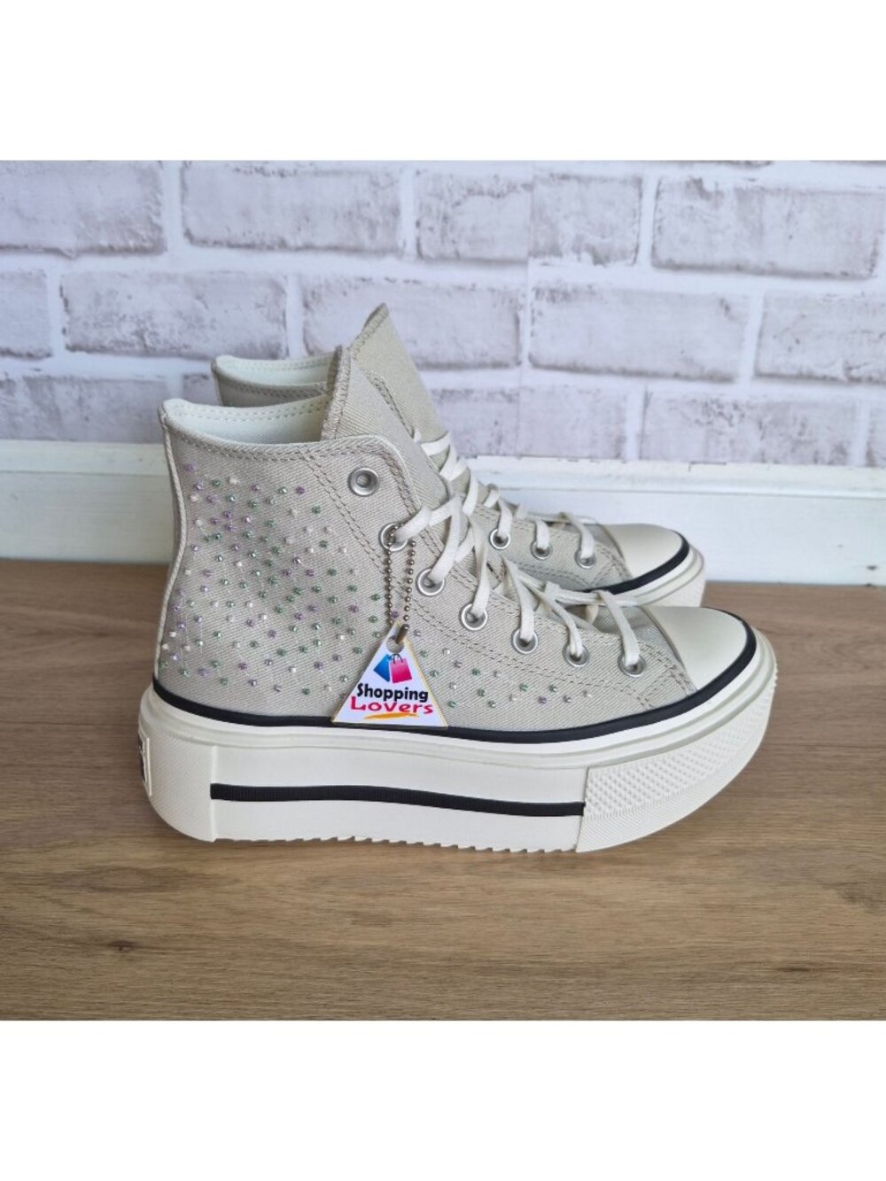 ⭐Converse Chuck Lift Double Stack Beading Sz 5 Men's shoes Sneaker Gray A19339C